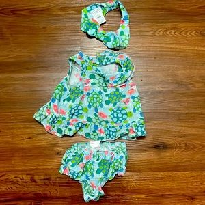 Turtle summer outfit with matching headband